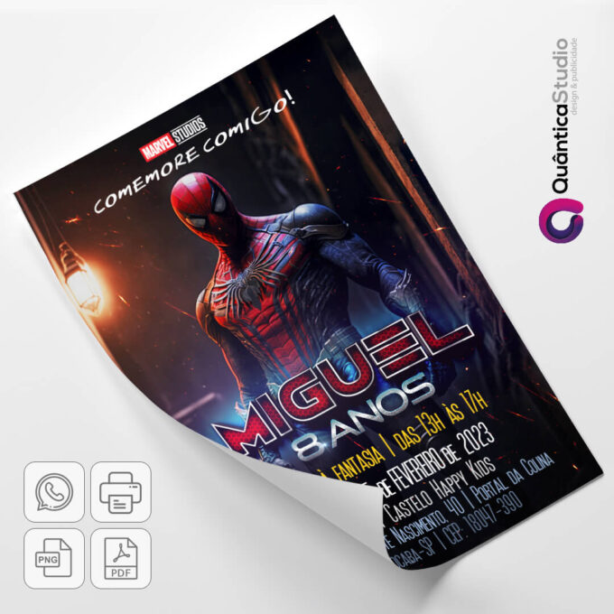 Convite Virtual Spider Man Whatsapp Imprimir Aniversário