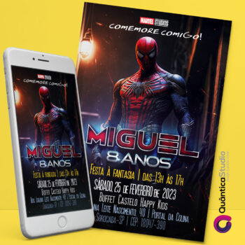 Convite Virtual Spider Man Whatsapp Imprimir