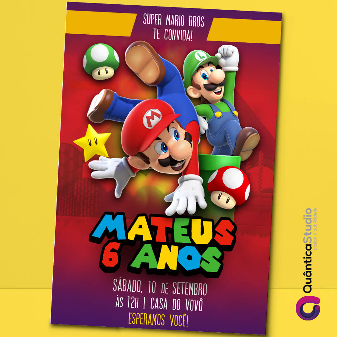 Convite Digital Super Mario Bros Filme Online Whatsapp