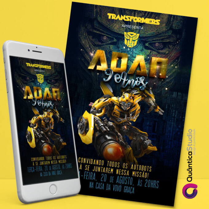 Convite Virtual Transformers Whatsapp