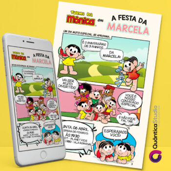 Convite Virtual Turma da Mônica Quadrinhos Whatsapp