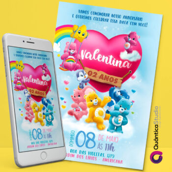 Convite Virtual Ursinhos Carinhosos Whatsapp