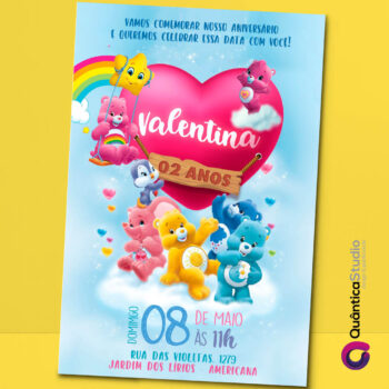 Convite Virtual Ursinhos Carinhosos Whatsapp Imprimir