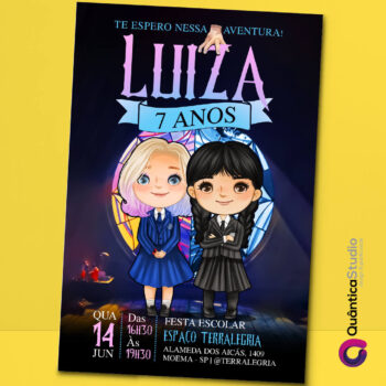 Convite Virtual Wandinha Whatsapp Imprimir